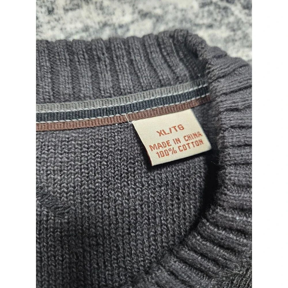 Tommy Bahama Sweater Mens Size XL  Dark Gray Pullover Long Sleeve